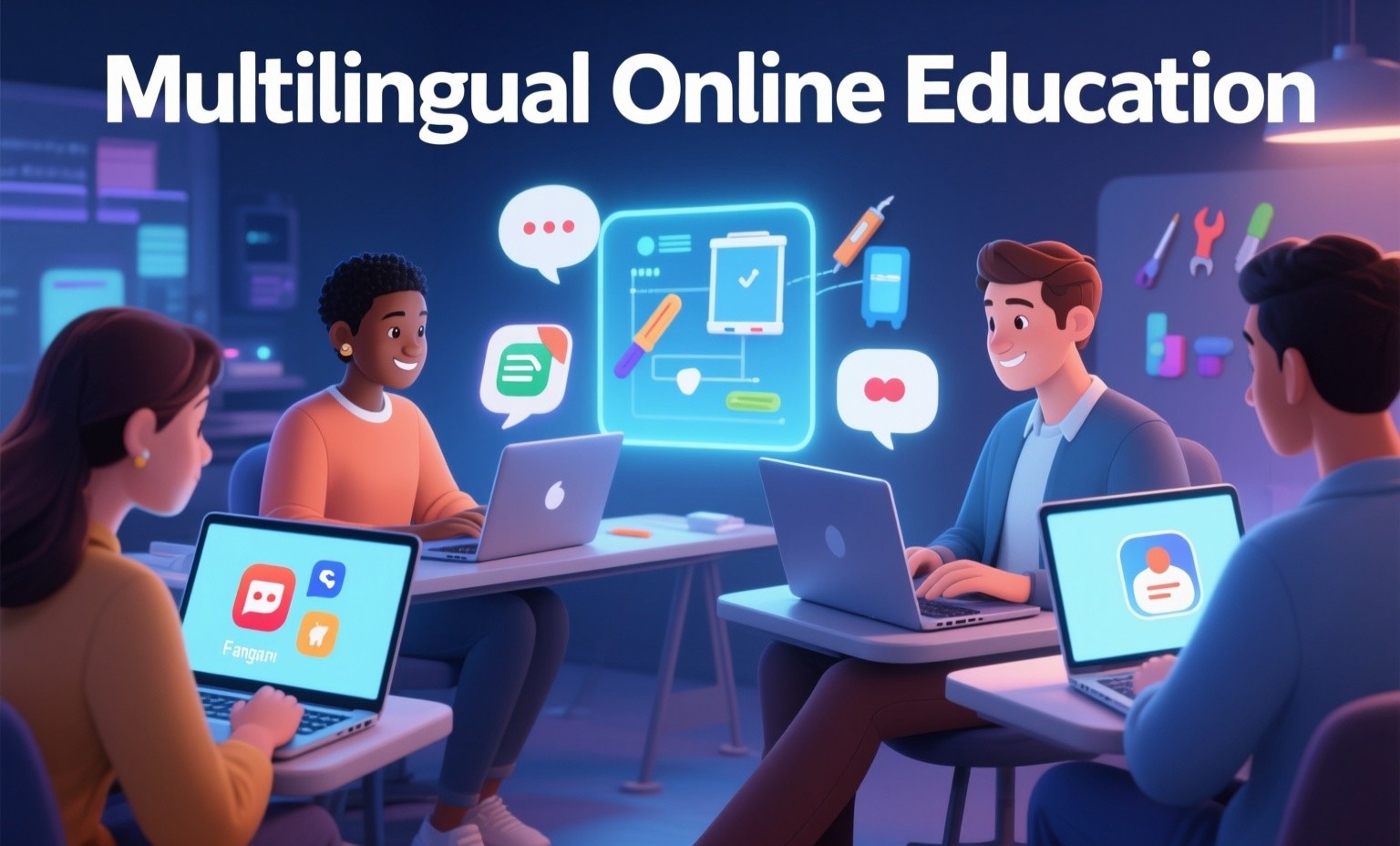 Multilingual Online Education: Tools and Strategies for Non-Native English Speakers